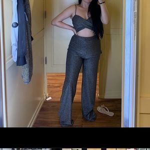 Silver two piece trouser set